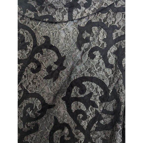 Chicos Jacket Womens Size 2/L Black‎ Lace Sheer Mature Career Office Whimsygoth - Picture 6 of 11